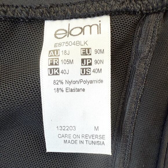 Elomi Essentials US 40M Black Plunge Underwire Bikini Top Style ES7504BLK - Picture 5 of 10